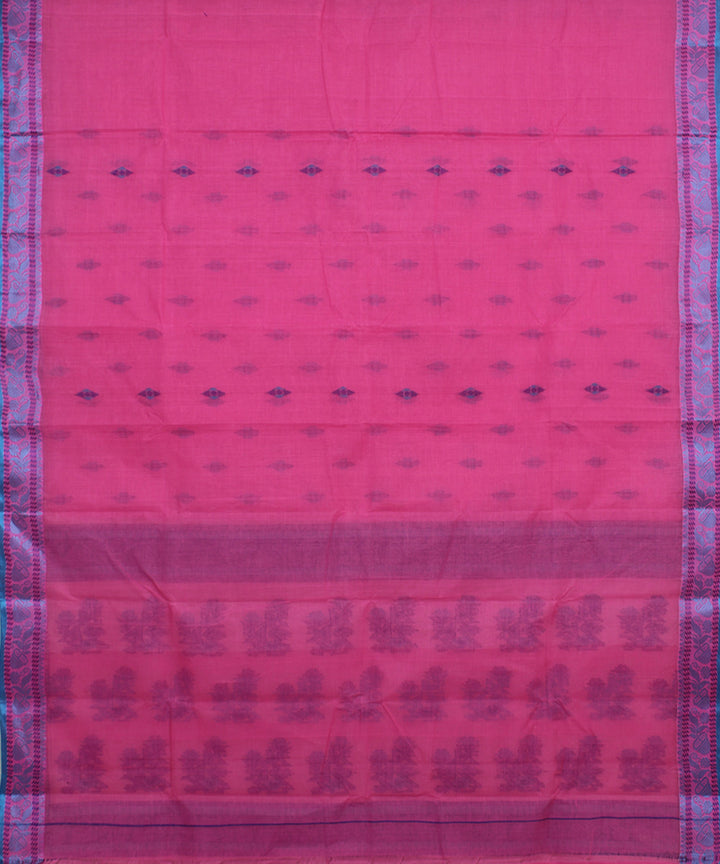 Magenta pink handloom cotton bengal tangail saree