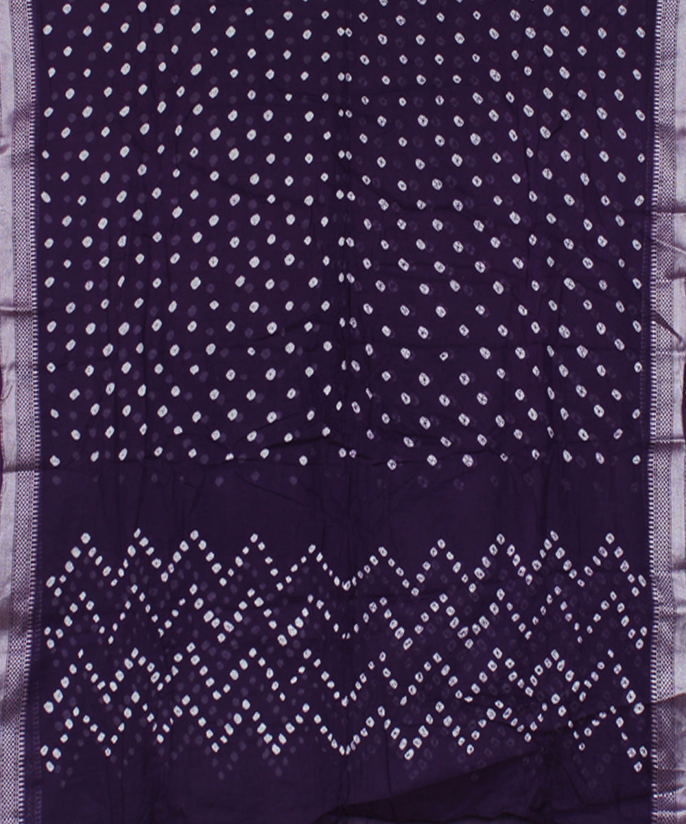 3pc Blue violet cotton hand printed bandhani suit set
