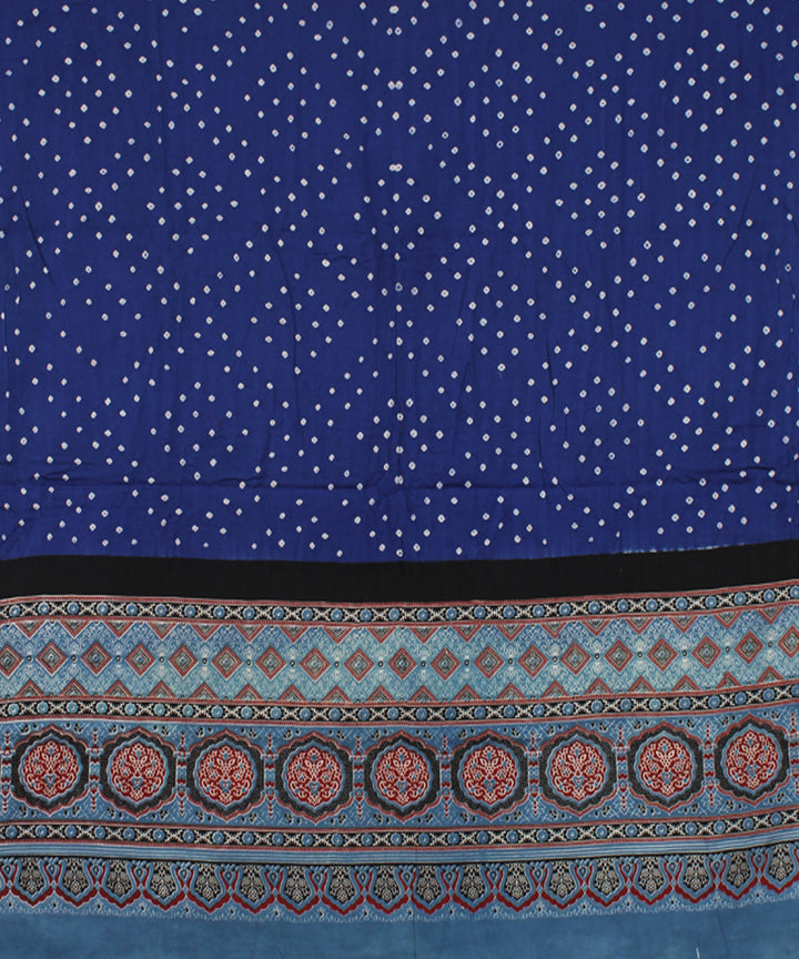 3pc Blue violet cotton hand printed bandhani suit set