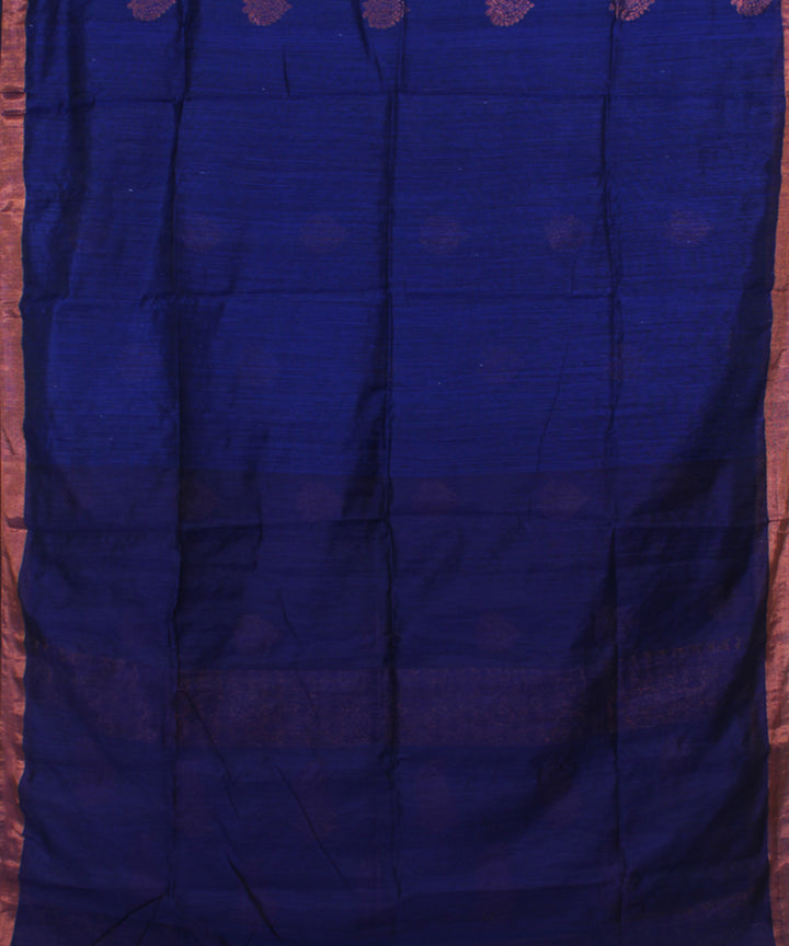 Navy Blue Copper bengal handloom Silk Saree