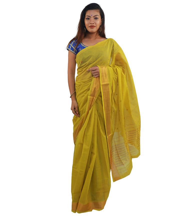 Yellow venkatagiri handloom cotton saree
