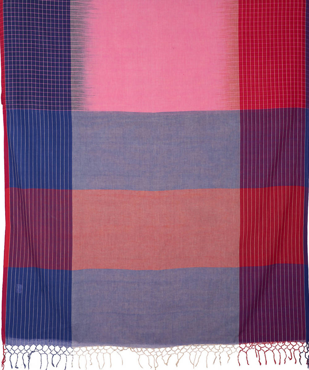 Handwoven pink cotton tie dye fulia saree