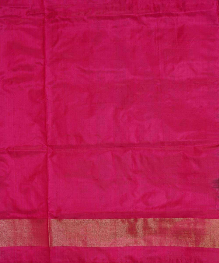 Blue and pink handwoven silk ikkat pochampally saree