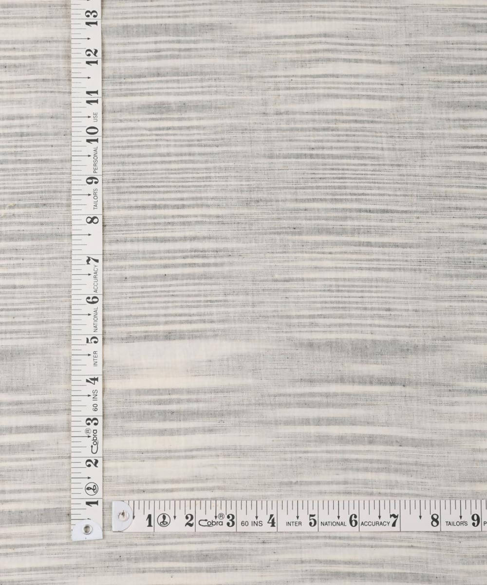 Grey natural vegetable dyed cotton handwoven striped fabric