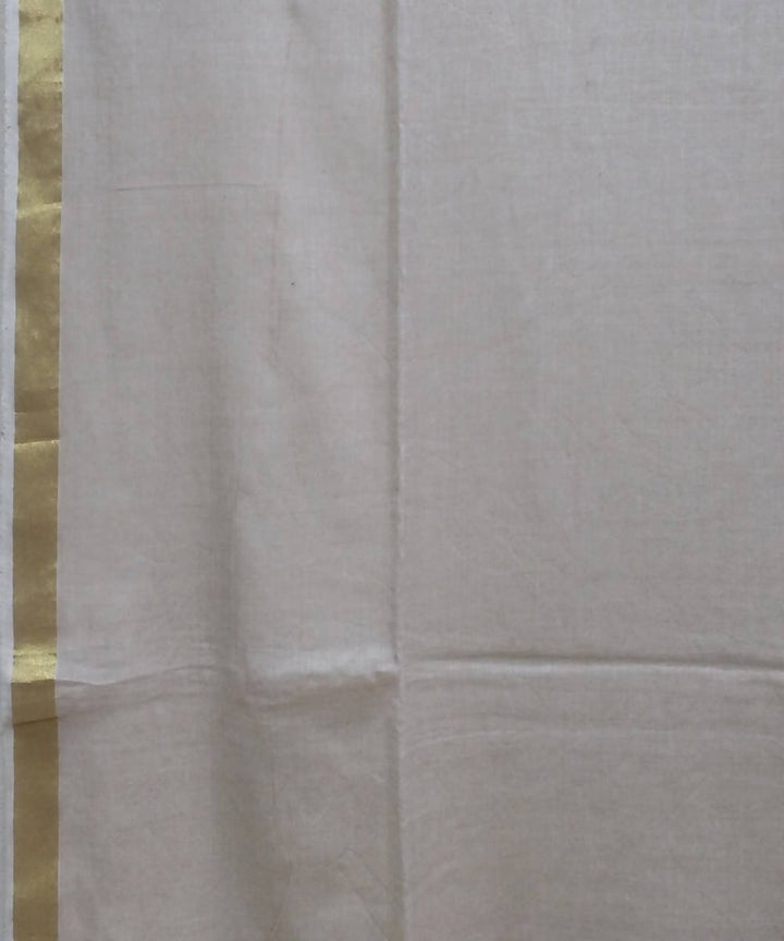Handwoven bengal jamdani cotton beige saree