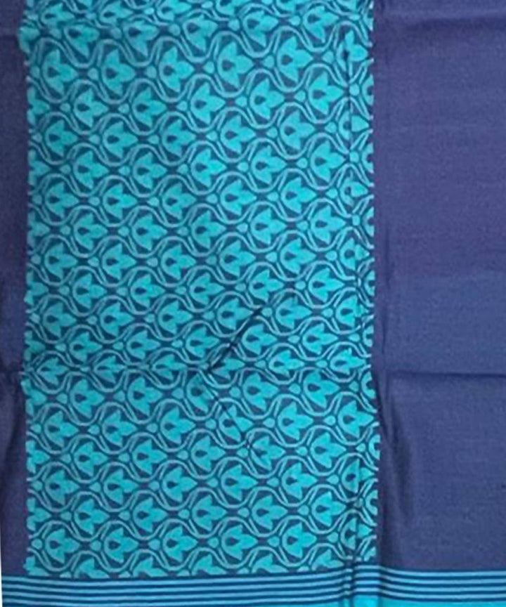 Navi blue and sky blue handwoven tussar silk saree