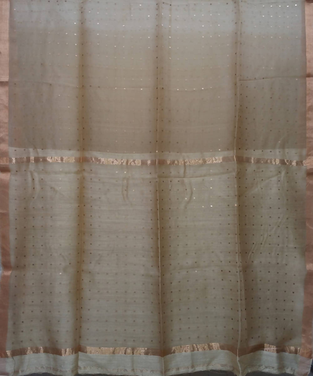 Bengal Rosy Brown Handloom Sequin Silk Saree