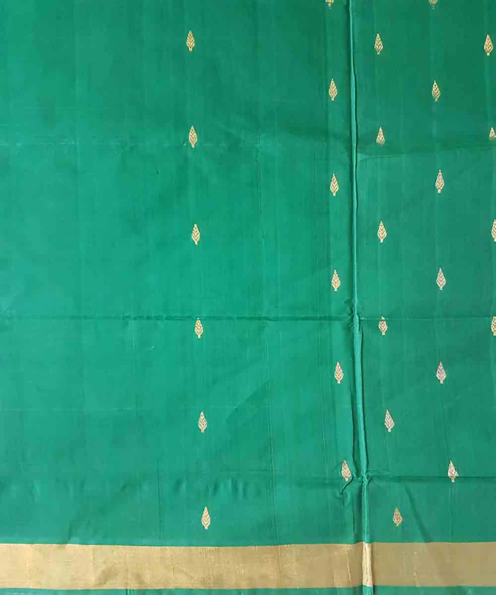 Dark green venkatagiri handwoven cotton saree