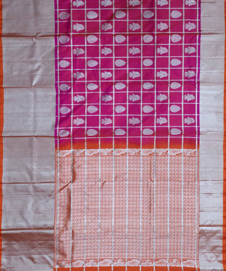 Purple pink venkatagiri handwoven silk saree