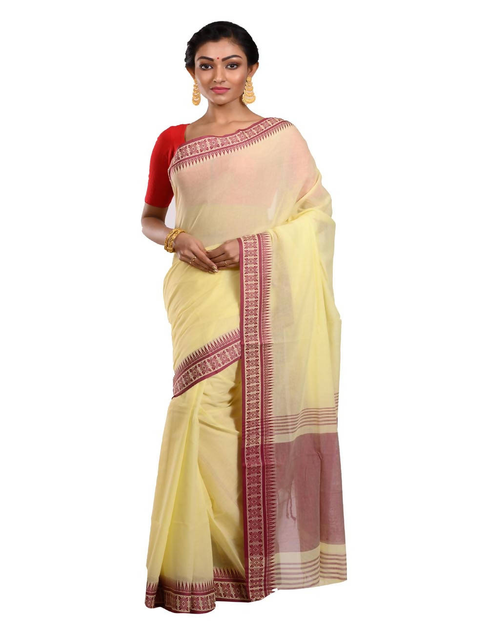 Bengal Yellow Handloom Tant Cotton Saree