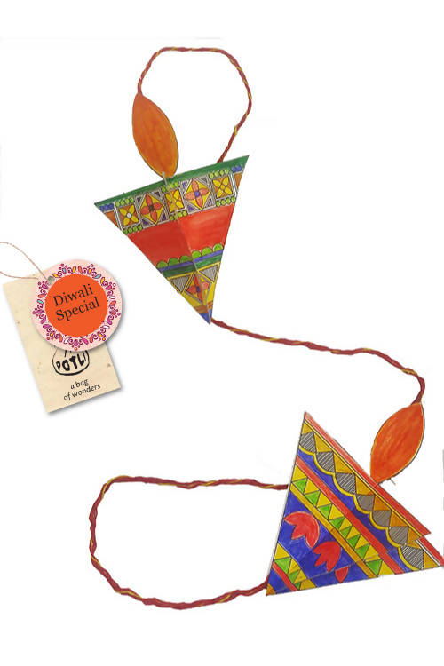 Potli diy educational craft kit paper diya making kit with madhubani art