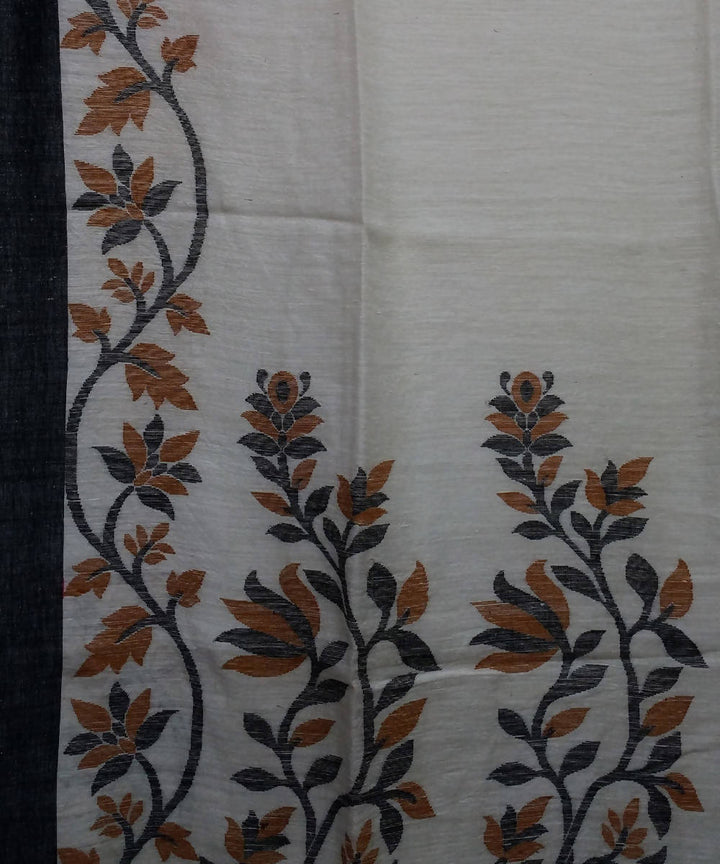White Matka Silk Handloom Bengal Saree