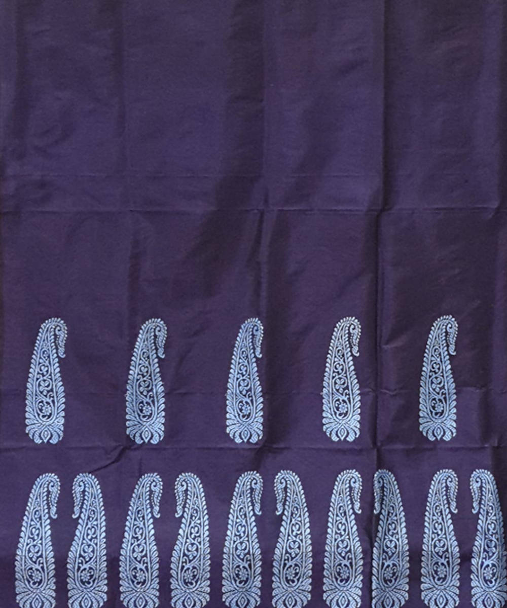 Navy blue assam handloom silk kurta material (2.5m per qty)