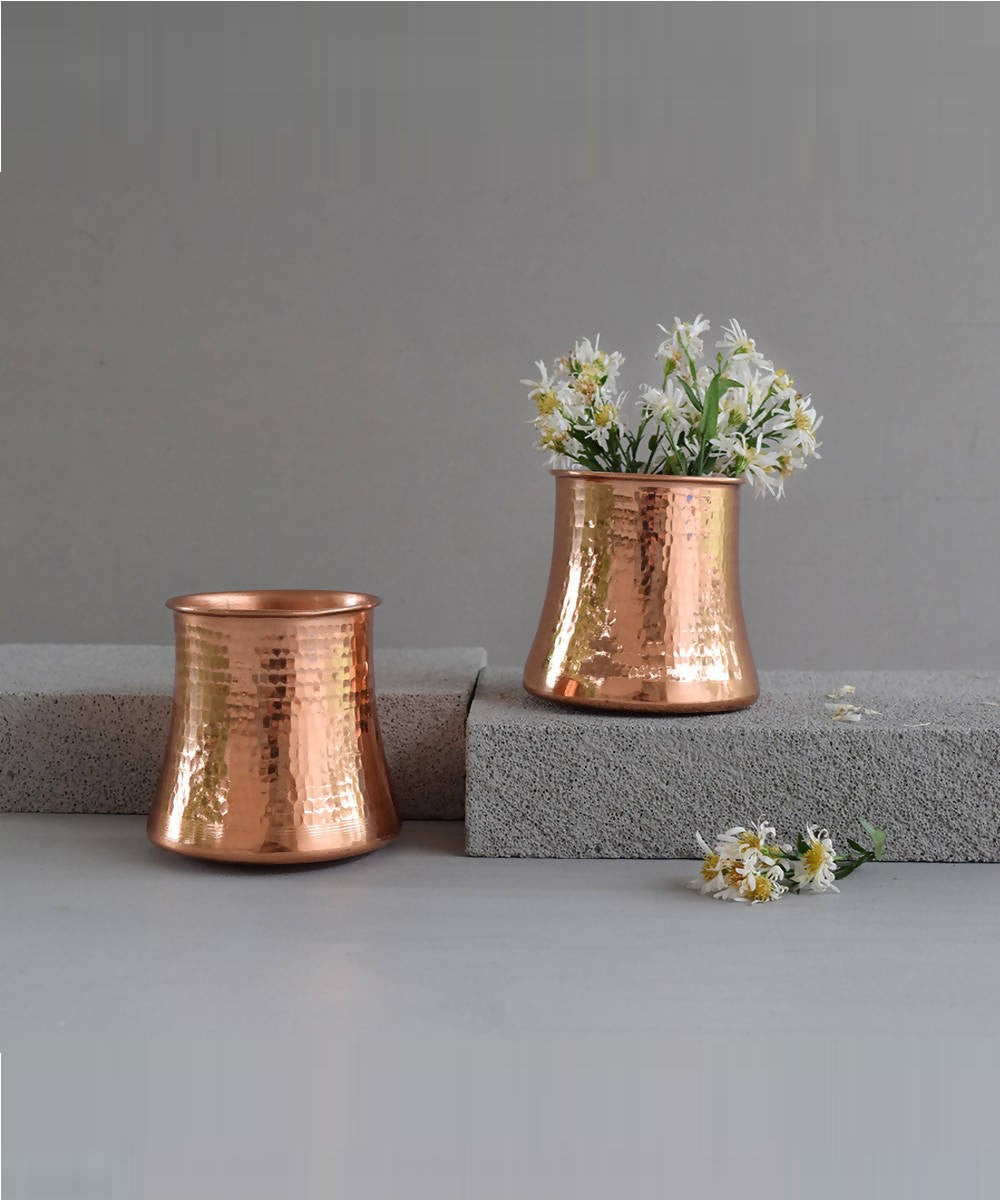 Handmade copper rosa vase