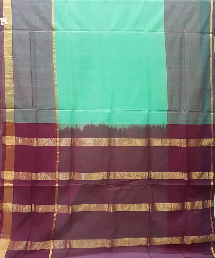 Cyan green venkatagiri handwoven cotton saree