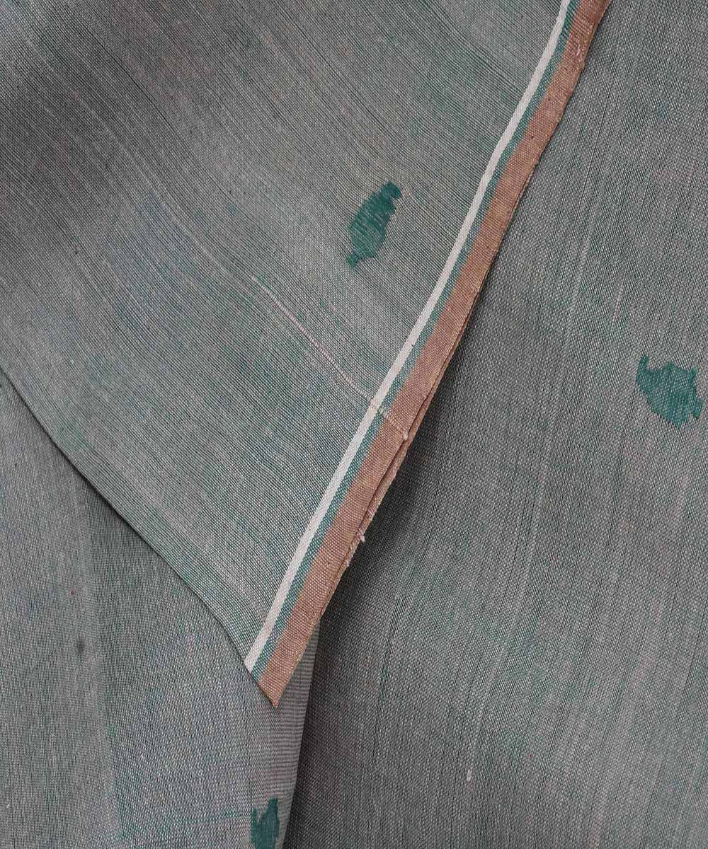 Light green srikakulam srikakulam jamdani handspun handwoven cotton fabric
