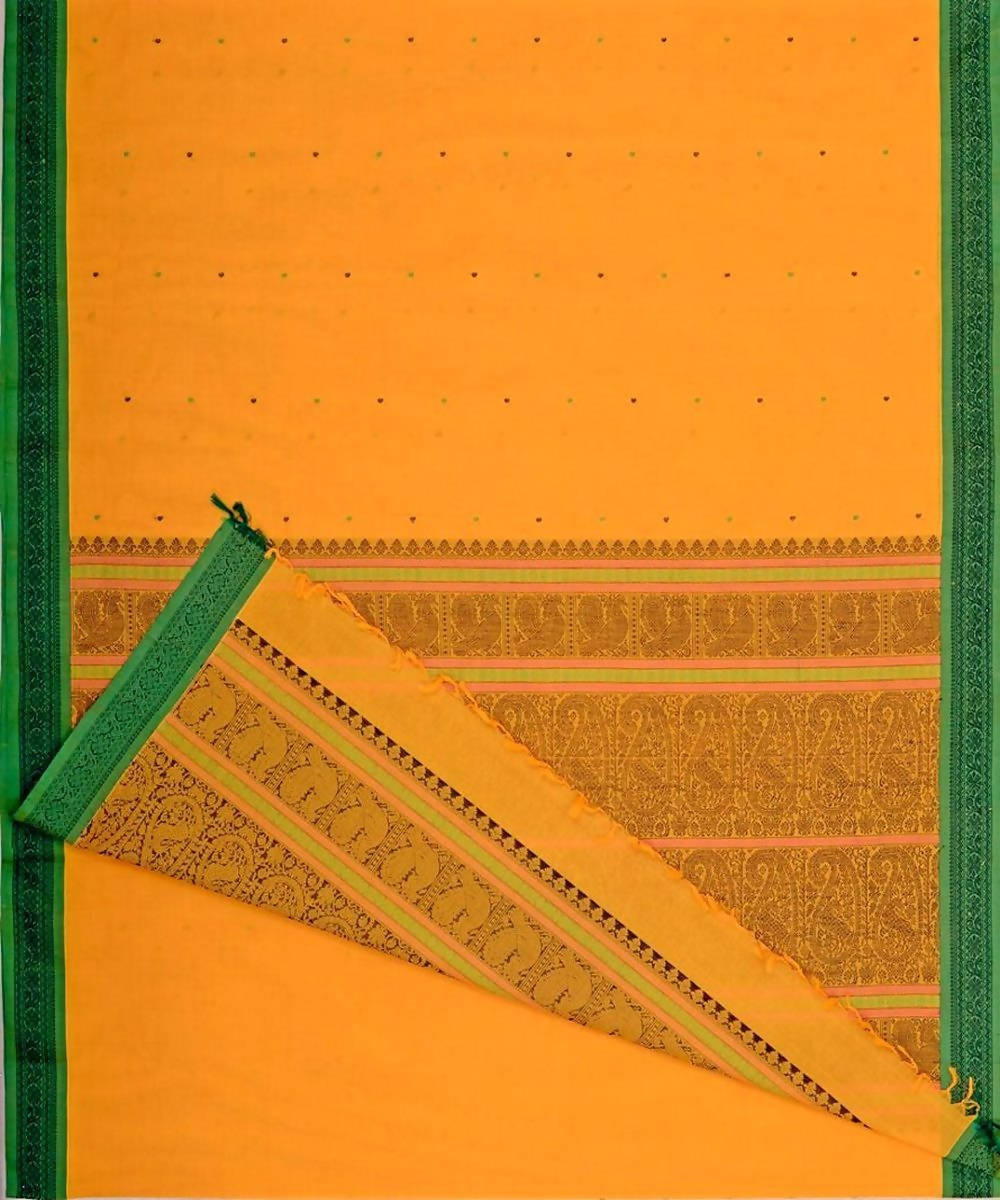 Yellow Handloom Kanchi Cotton Saree