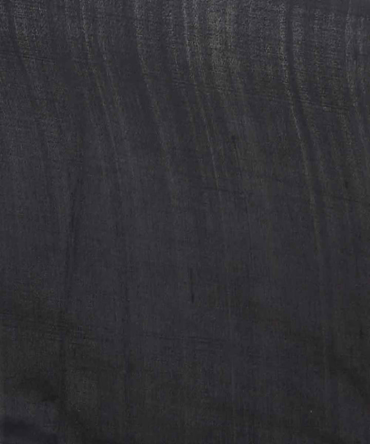 Beige black handloom silk with tussar ketia stripe saree