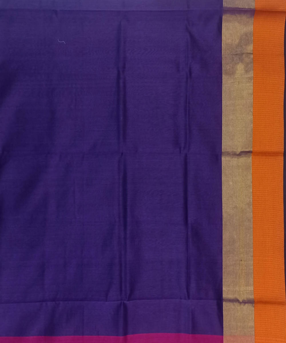 Maheshwari Blue Handloom Cotton Silk Saree