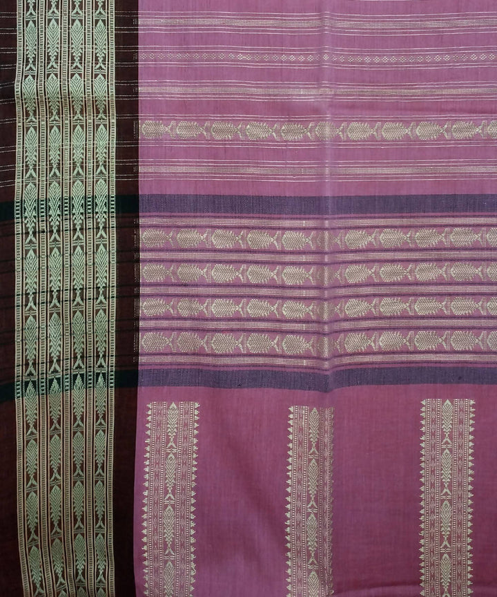 Onion Pink Handspun Handwoven Cotton Saree