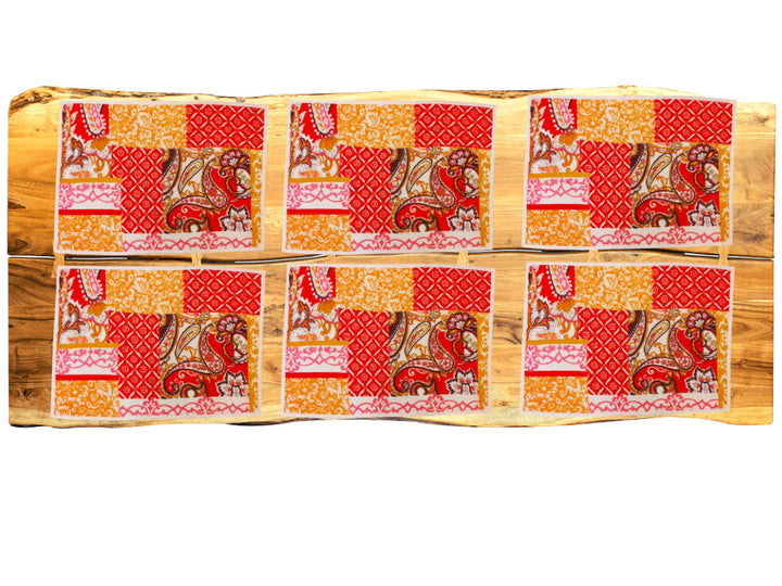 Patchwork quilted cotton table mats (Set of 6)