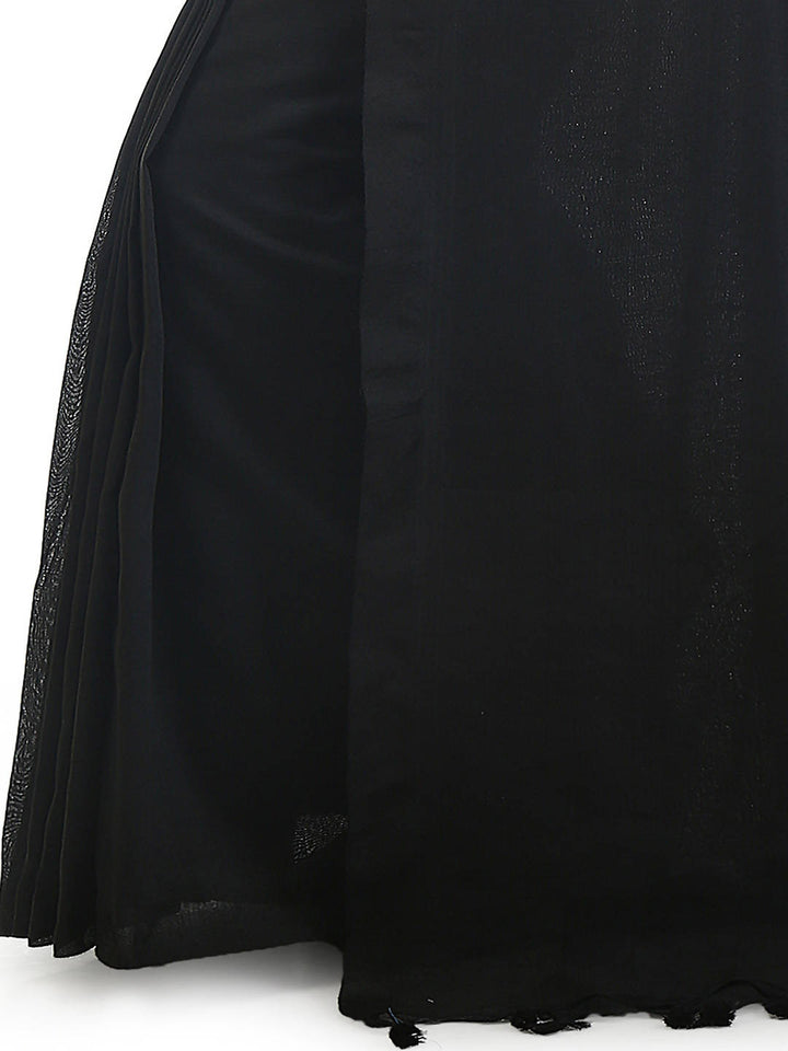 Black bengal handloom pure cotton saree