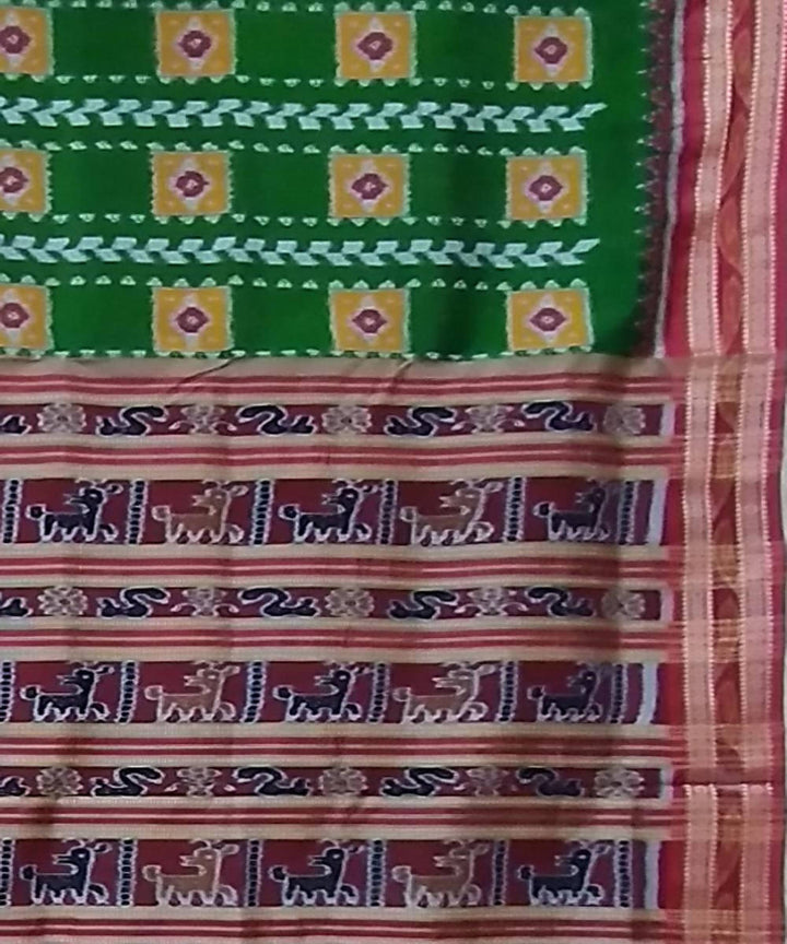 Multicolor pink handwoven silk khandua saree