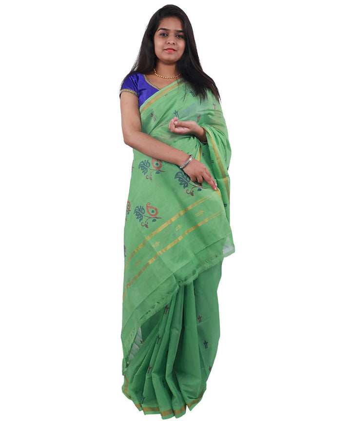 Light green colour uppada handloom cotton saree