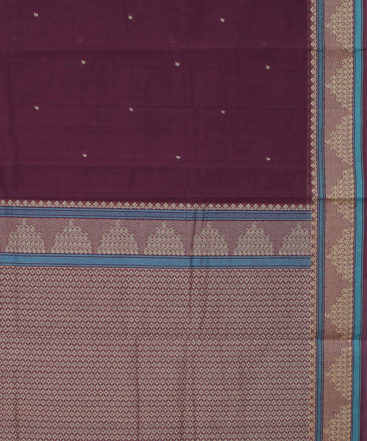 Handloom Mauve Purple Dindigul Cotton Saree