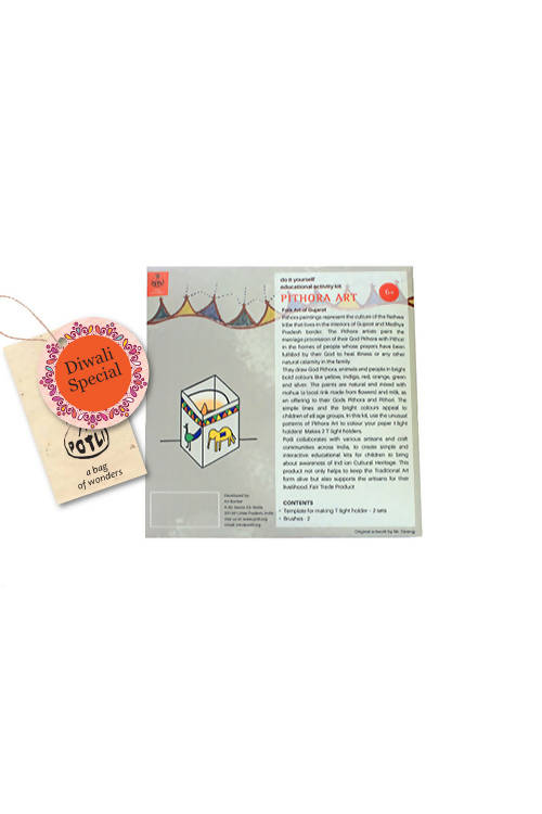 Potli diy educational craft kit t-lite holder making kit with pithora art