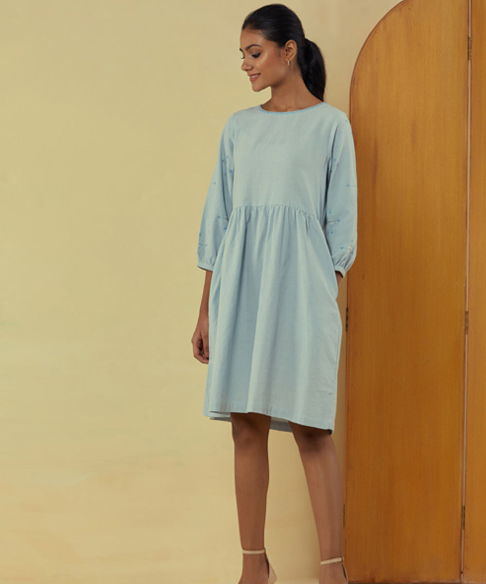 Rangsutra liana powder blue knee length everyday dress