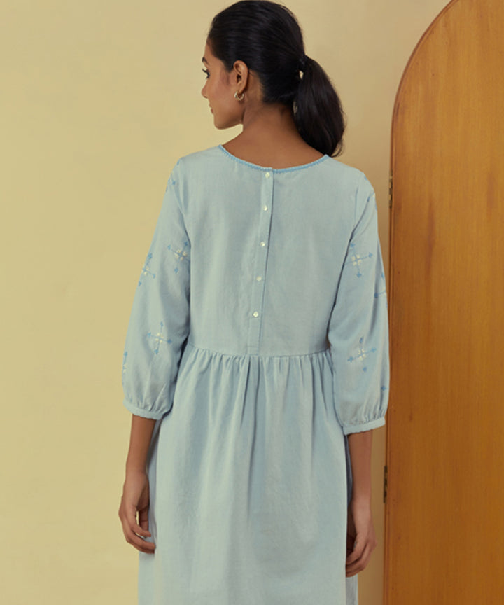 Rangsutra liana powder blue knee length everyday dress