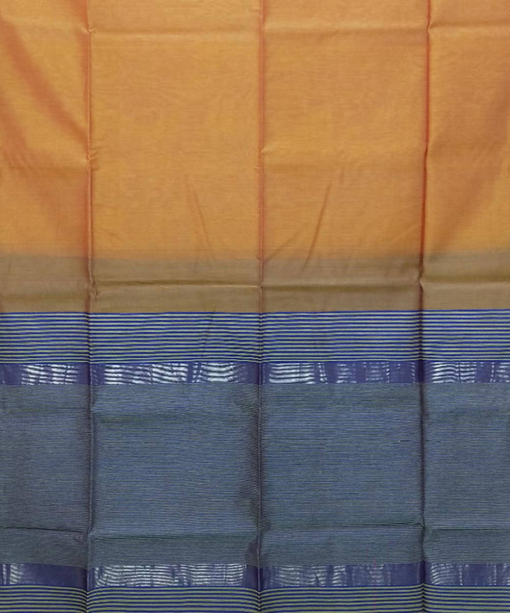 Mustard yellow handwoven cotton silk maheshwari saree