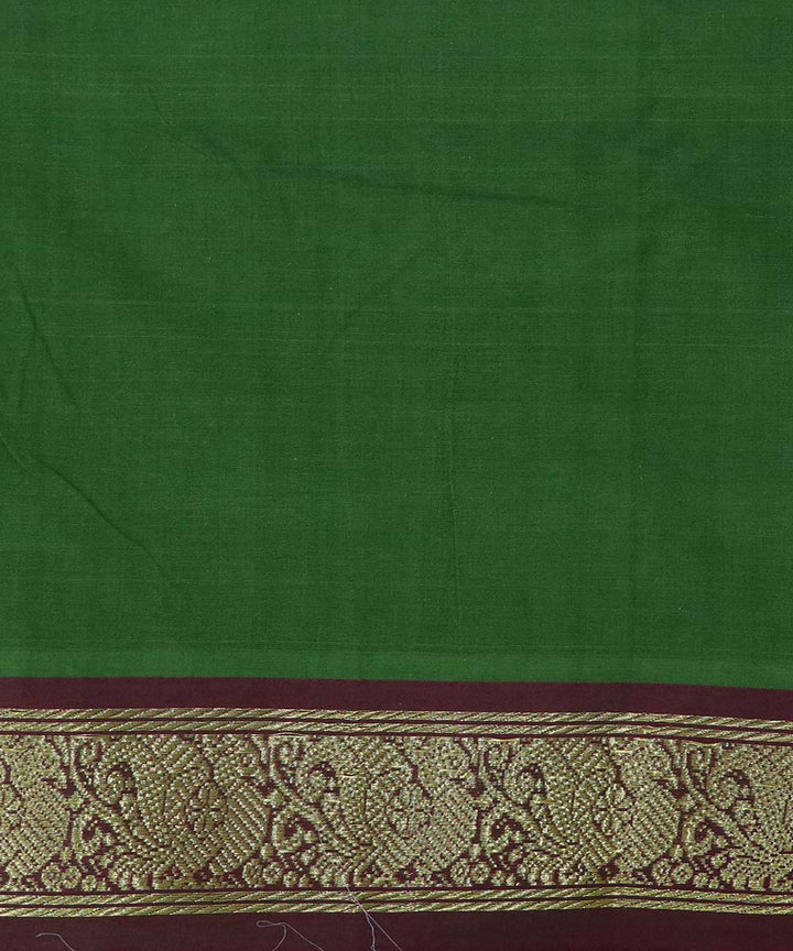 Green handloom cotton bandar saree