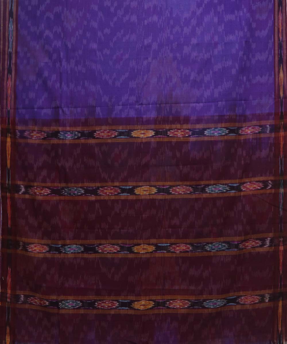 Violet handloom cotton bandar saree