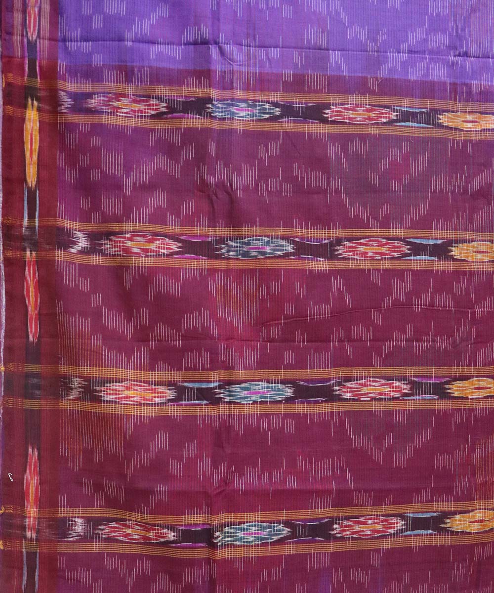 Violet handloom cotton bandar saree