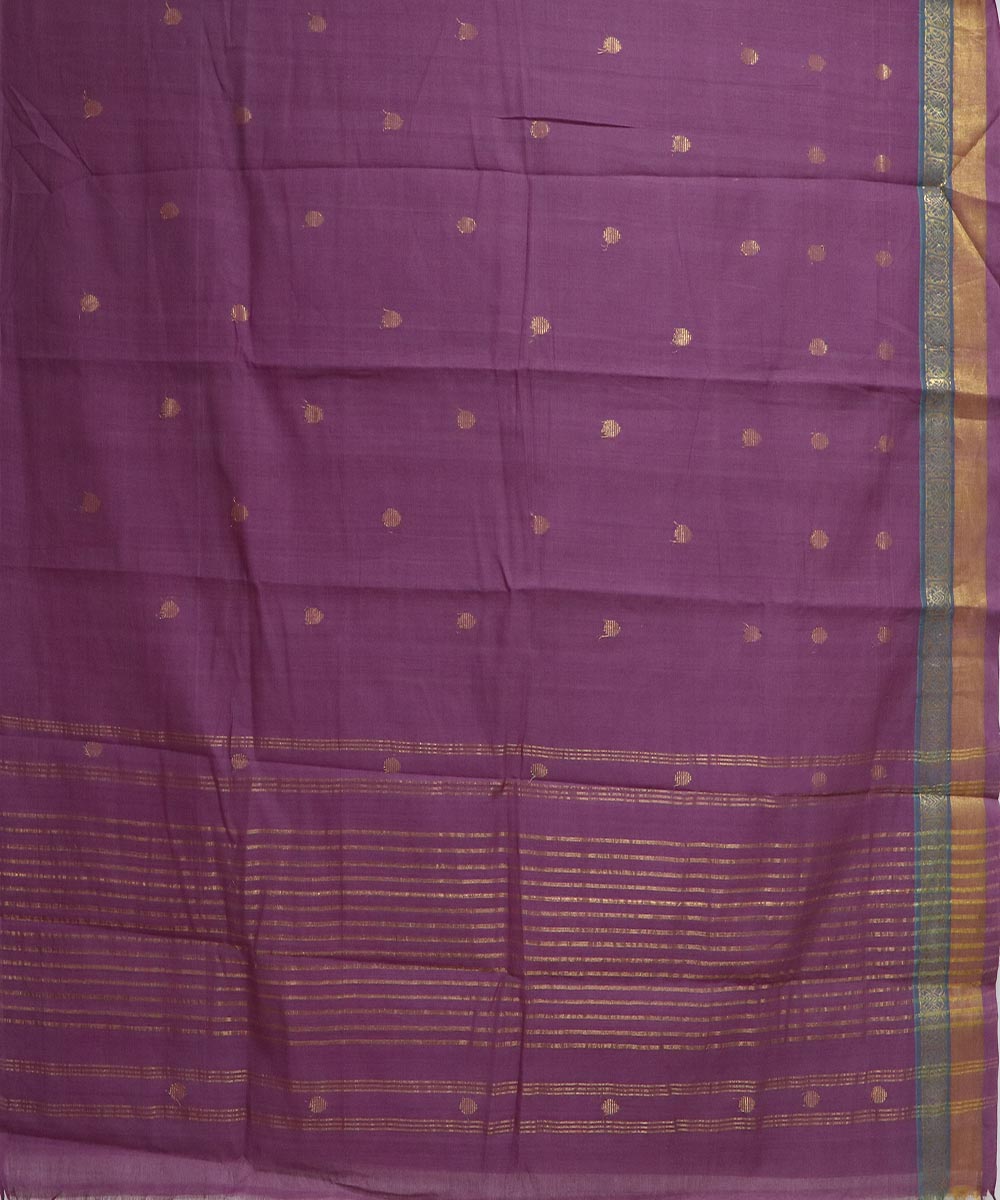 Peacock violet handloom cotton rajahmundry saree