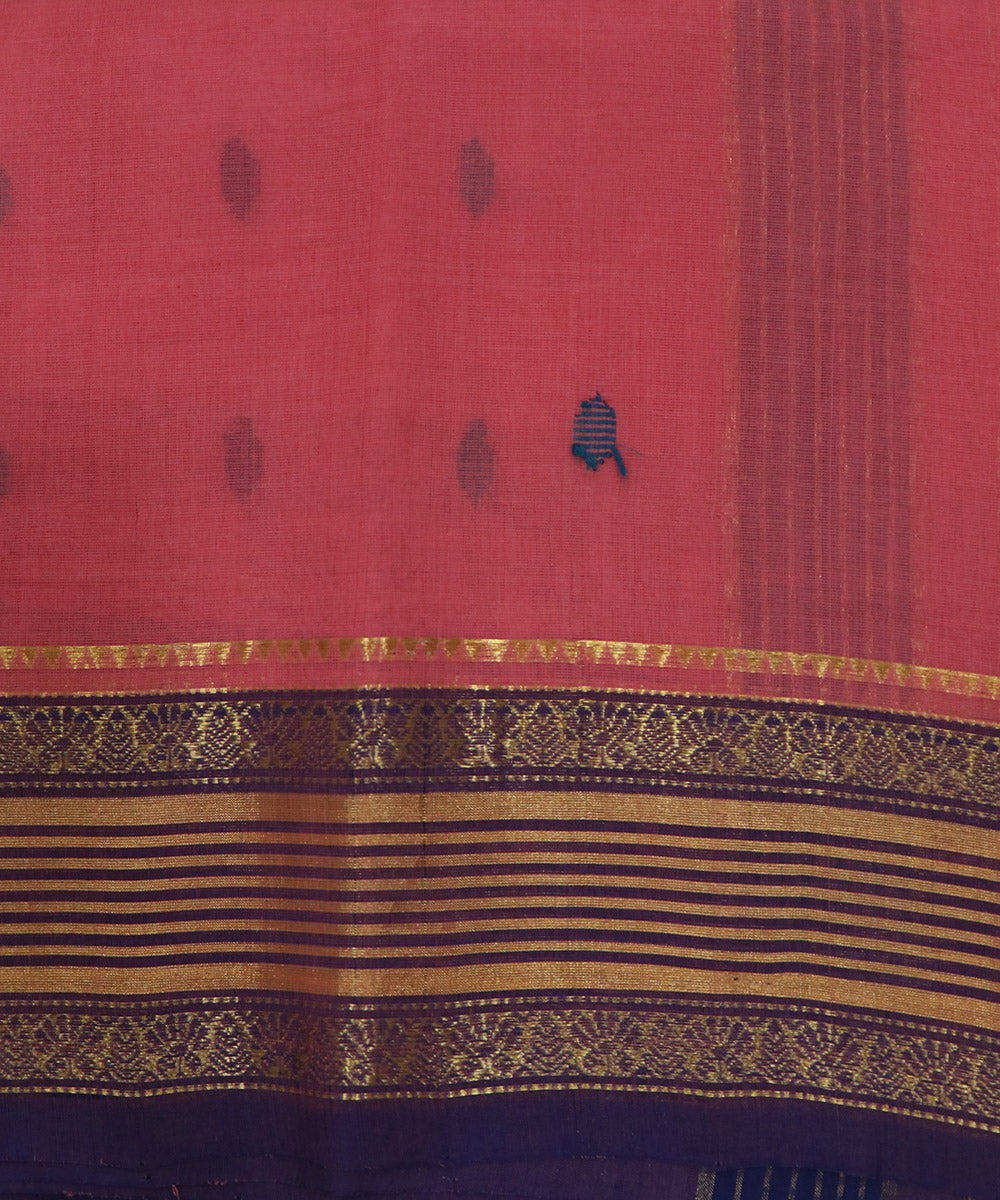 Rose pink handloom cotton rajahmundry saree