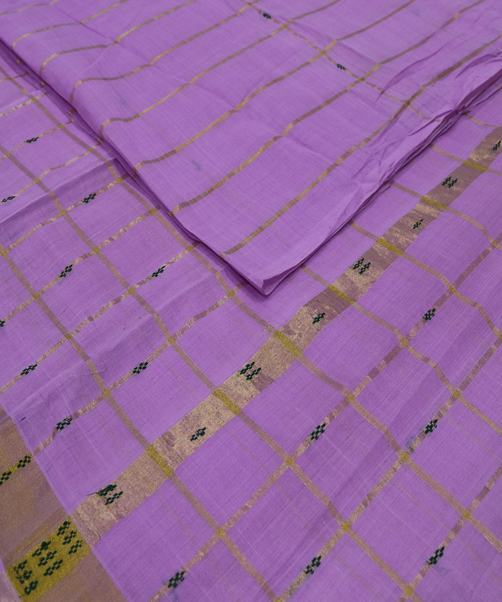 Lavender pink handloom cotton rajahmundry saree