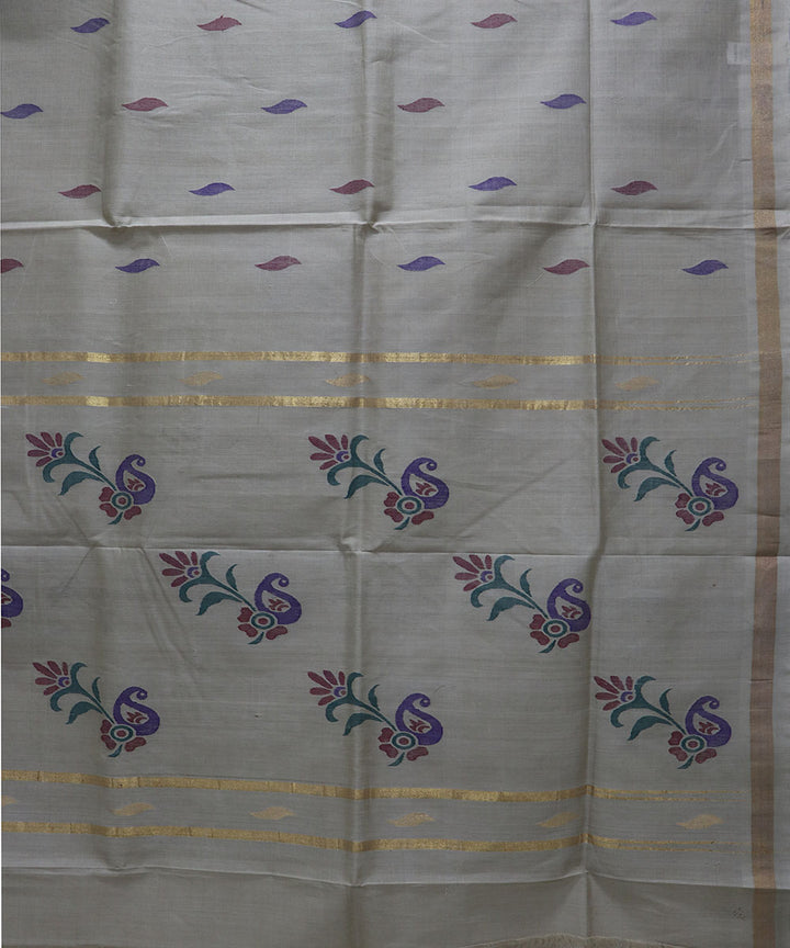 Cream handloom cotton uppada saree