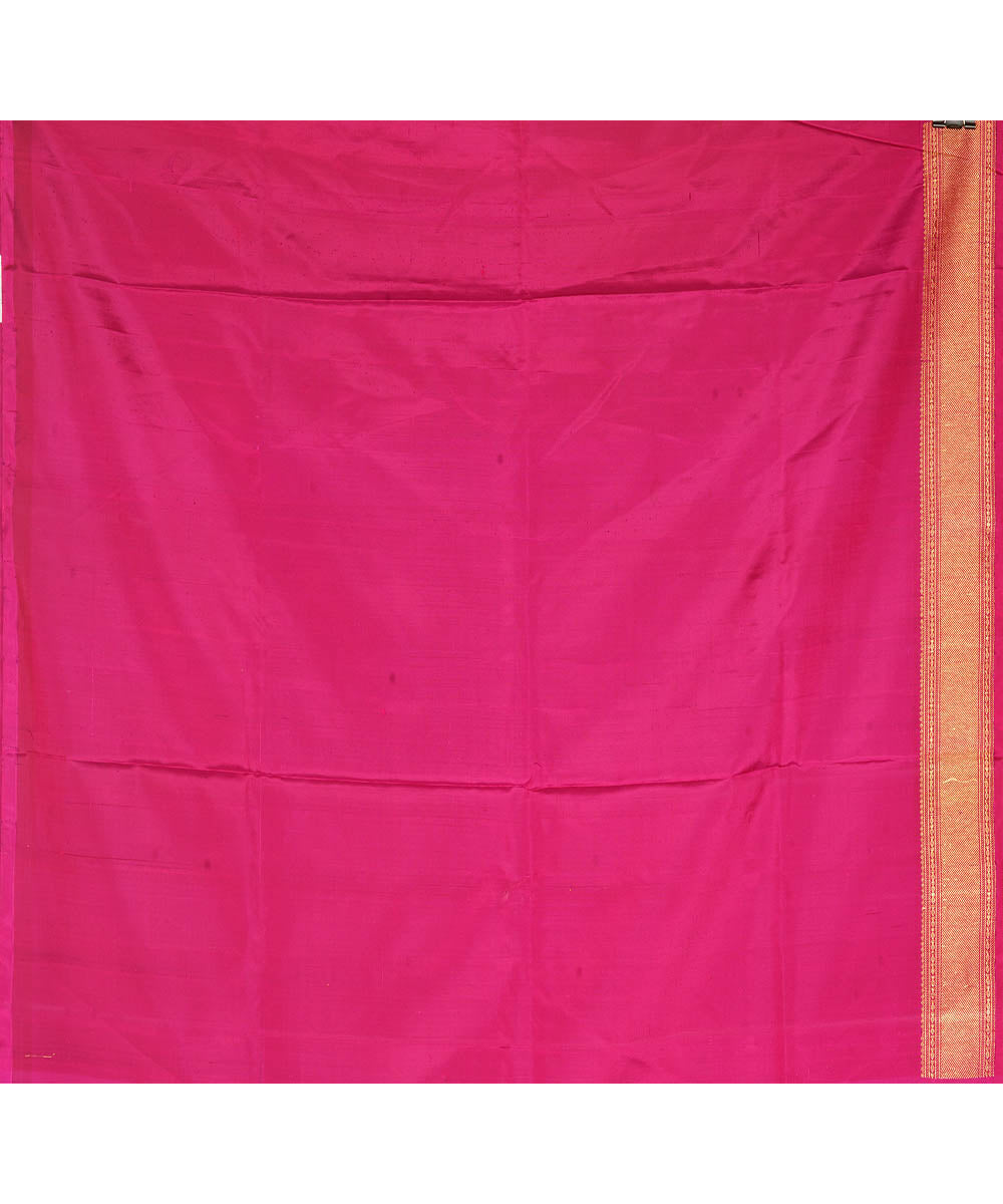 Mauve pink silk handwoven gadwal saree