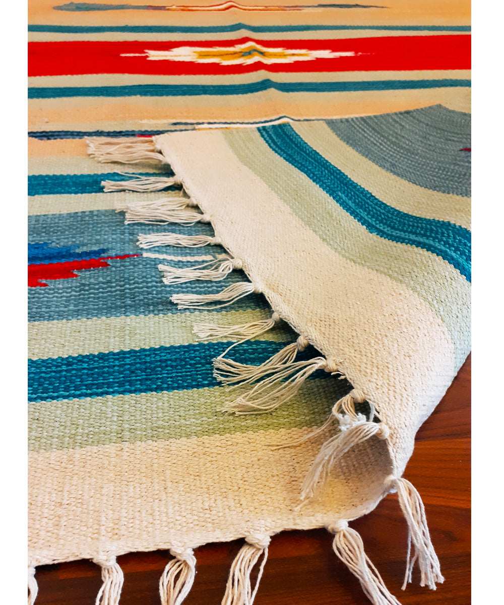 Multi color cotton handloom floor mat (5x3 ft.)