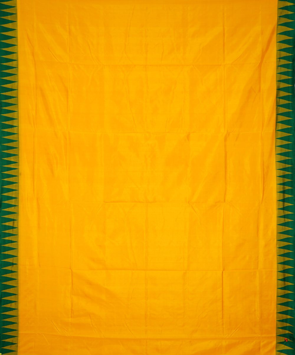 Serifed yellow green handloom silk sambalpuri saree