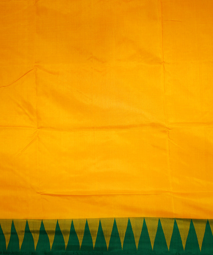 Serifed yellow green handloom silk sambalpuri saree