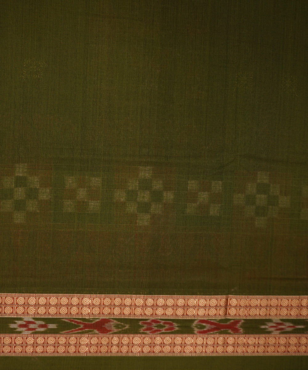 Black and green handloom cotton sambalpuri saree