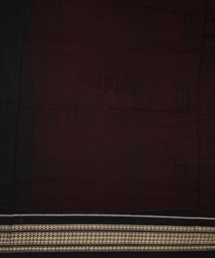 Coquelicot black handloom cotton bomkai saree