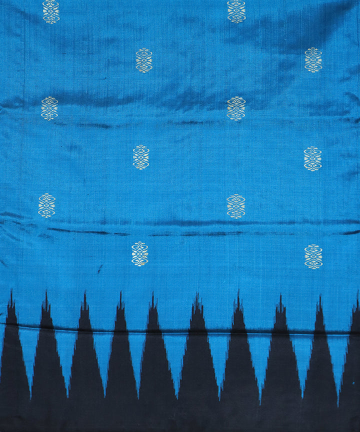 Bondi blue and black silk handloom bomkai saree