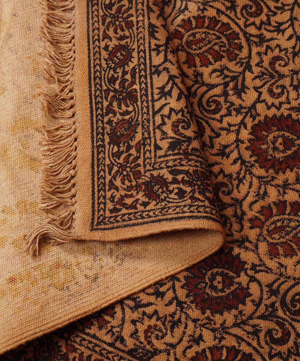 Multicolour handloom warangal cotton kalamkari dhurrie