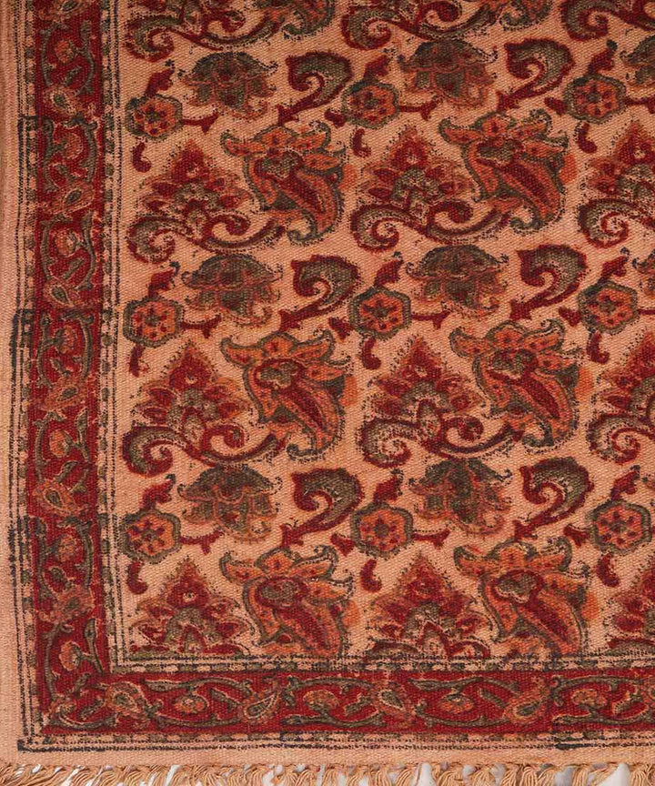 Handloom multi color warangal cotton kalamkari dhurrie