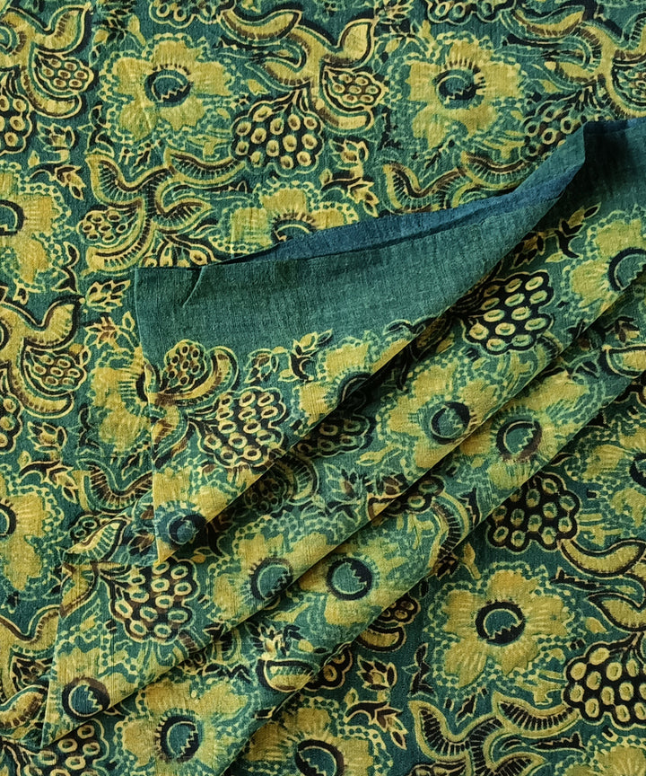 Green handspun handwoven cotton ajrakh blouse piece